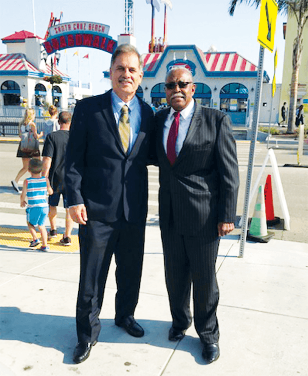 Arnulfo with Doug Butler at Santa Cruz Beach BoardWalk