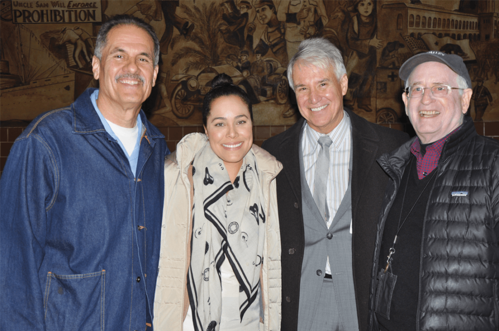 Arnulfo with Marisa Rodriguez, George Gascón and Advisor Steve McNarmara