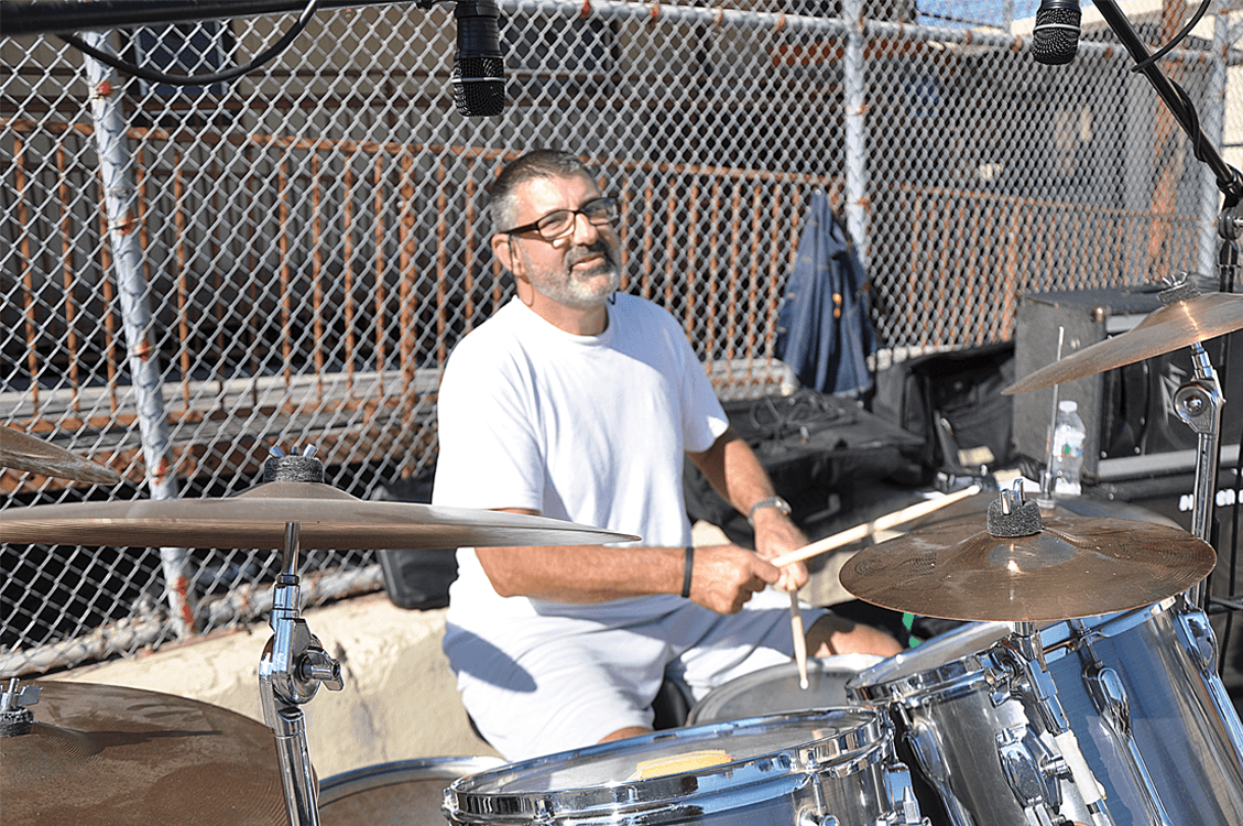 Dwight Krizman on drums