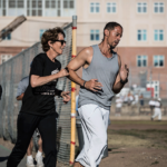 Diana Fitzpatrick running with Rahsaan Thomas