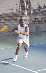 Paul Allenye getting to return a ball