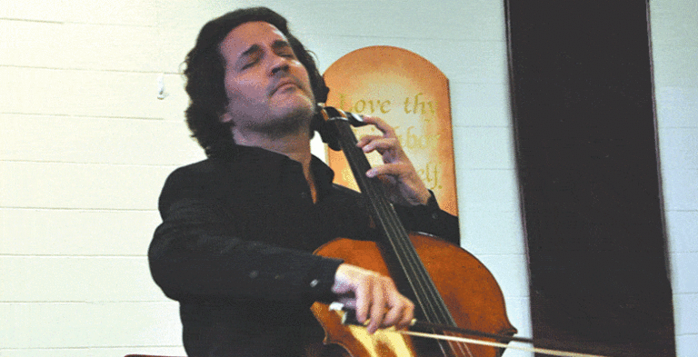 Zuill Bailey performing in the San Quentin Chapel