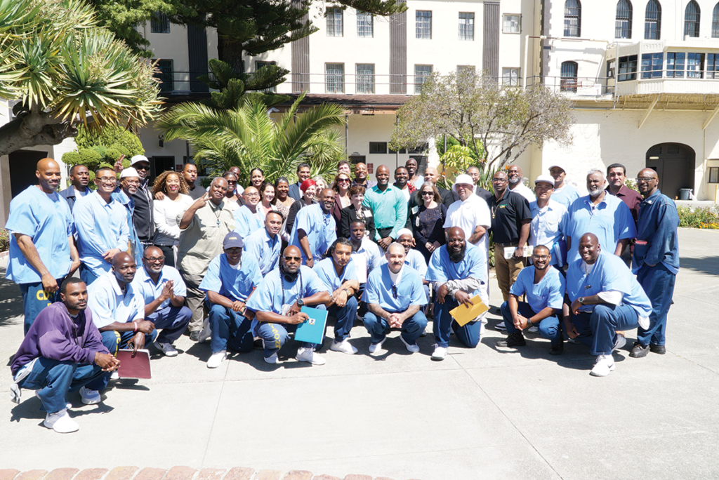 Participants of the Barbershop Forum on the Garden Chapel Courtyard after the event