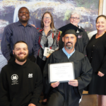 Top: SQ PIO Lt. S. Robinson, Wickerd’s wife Marion, Wickerd’s mother Linda, sister Judy Herrera Bottom: Wickerd’s nephew Robby Herrera and GED Graduate Tommy Wickerd