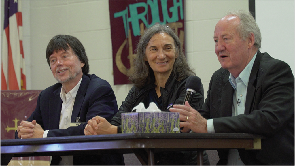 Ken Burns, Julie Dunfey and Dayton Duncan hosting a Q&A for their PBS documentary Country Music