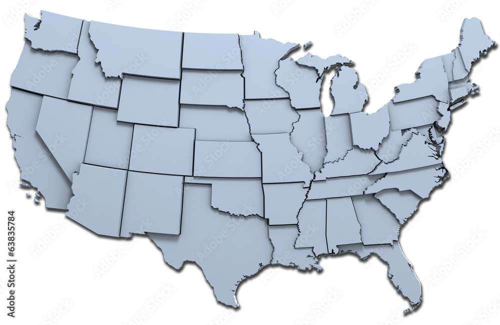 USA America states national map