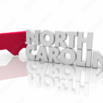 North Carolina NC Red State Map Word 3d Illustration
