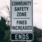 Community safety zone sign.
