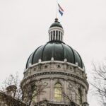 Indiana State House Dome on a Cloudy Winter Day