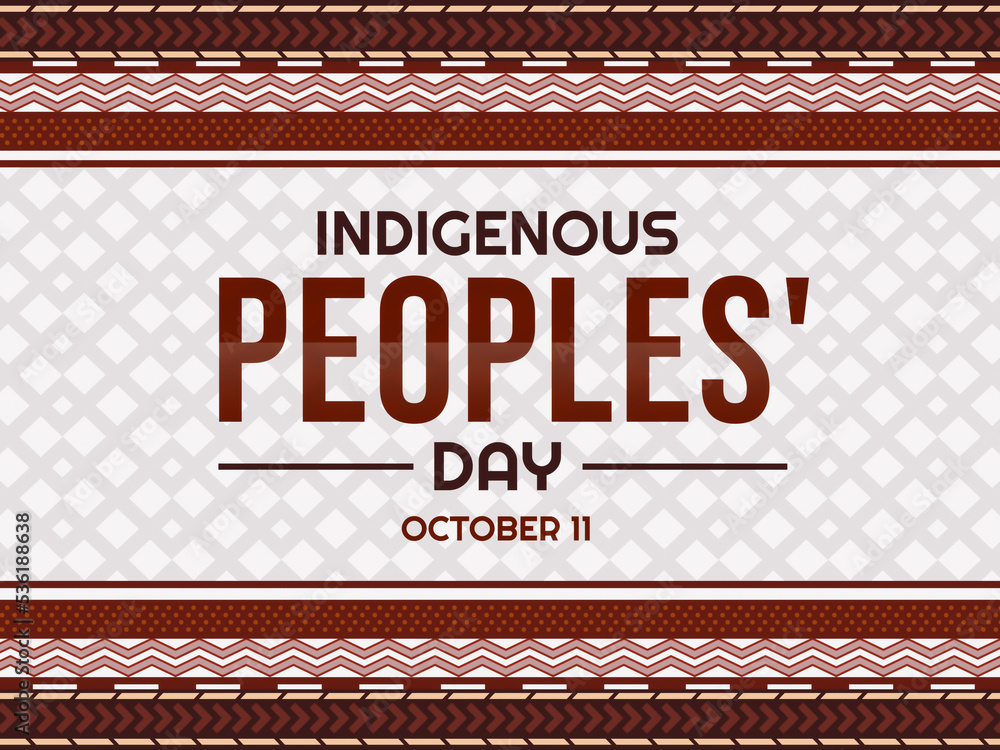 Indigenous peoples' day wallpaper design in brown traditional color and style. Federal holiday on indigenous peoples' day background