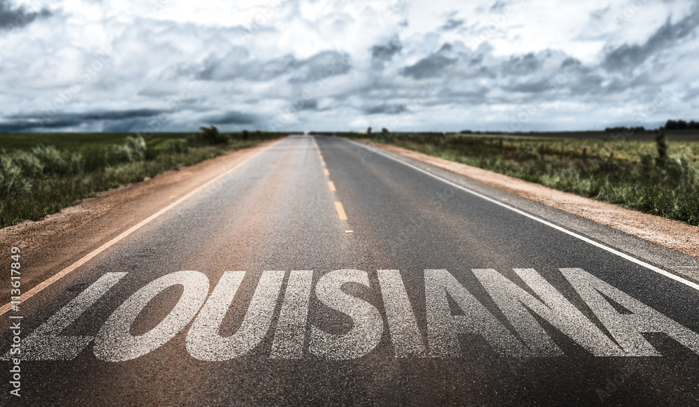 Louisiana written on the road