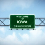 Iowa USA State Welcome to Highway Road Sign