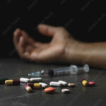 The person using drugs overdose and will be go to death this concept is for healthcare or medical.