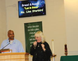 Louis A. Scott and Lisa Starbird hosting the event Louis A. Scott and Lisa Starbird hosting the event
