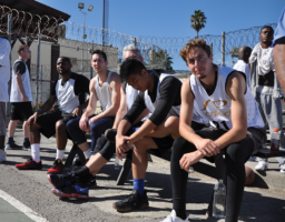 Allan Mclntosh cheering on his SQ Lakers squad Lakers bench