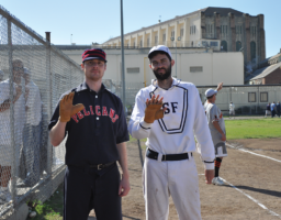 Old Timer Baseball - Players wearing vintage 1896 gloves and uniforms Old Timer Baseball 10-20-18