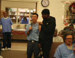 Host Jonathan Chiu talking with PUP coordinator Derrius Jones Host Jonathan Chiu talking with PUP coordinator Derrius Jones