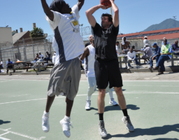 Oris “Pep” Williams trying to
block Ryan William’s shot Oris “Pep” Williams trying to block Ryan William’s shot