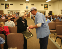 Ruth Grace received her recognition award from Terry Burton Ruth Grace received her recognition award from Terry Burton