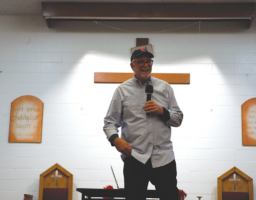 Bob Goff talking about ambitions in the SQ Protestant Chapel Bob Goff talking about ambitions in the SQ Protestant Chapel