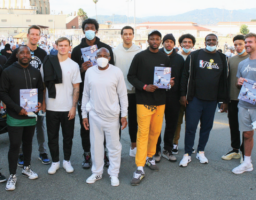 The Golden State Warriors crew shows a little love for the Wall City magazine’s Sports Edition.