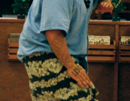 Danny Pita doing the colorful Haka dance