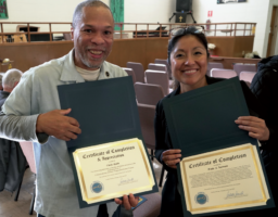 Cindy Ayala and Wade Norman may
have gotten their certificates mixed up.